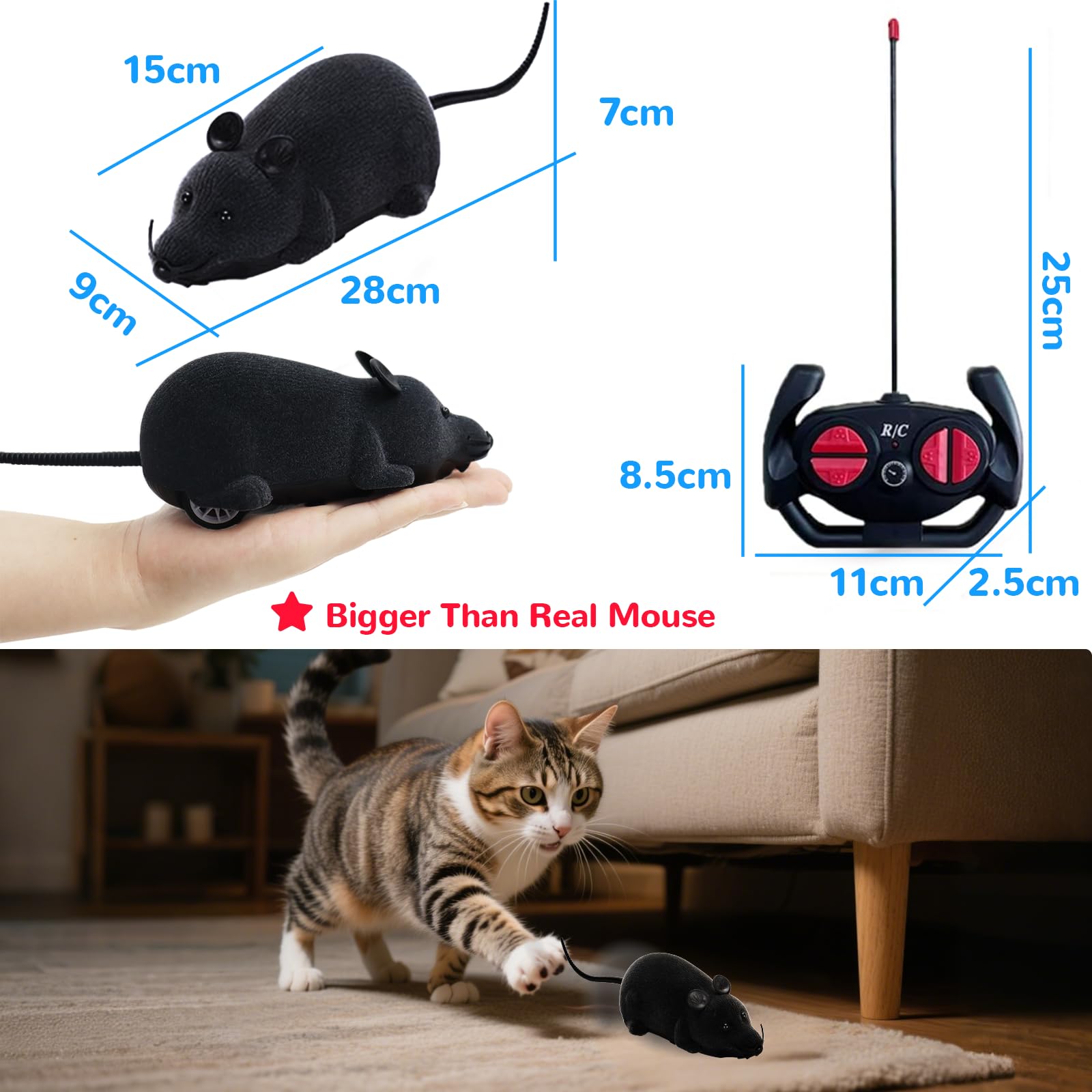 Pixibond remote-control rat toy controller view illustrating wireless control.