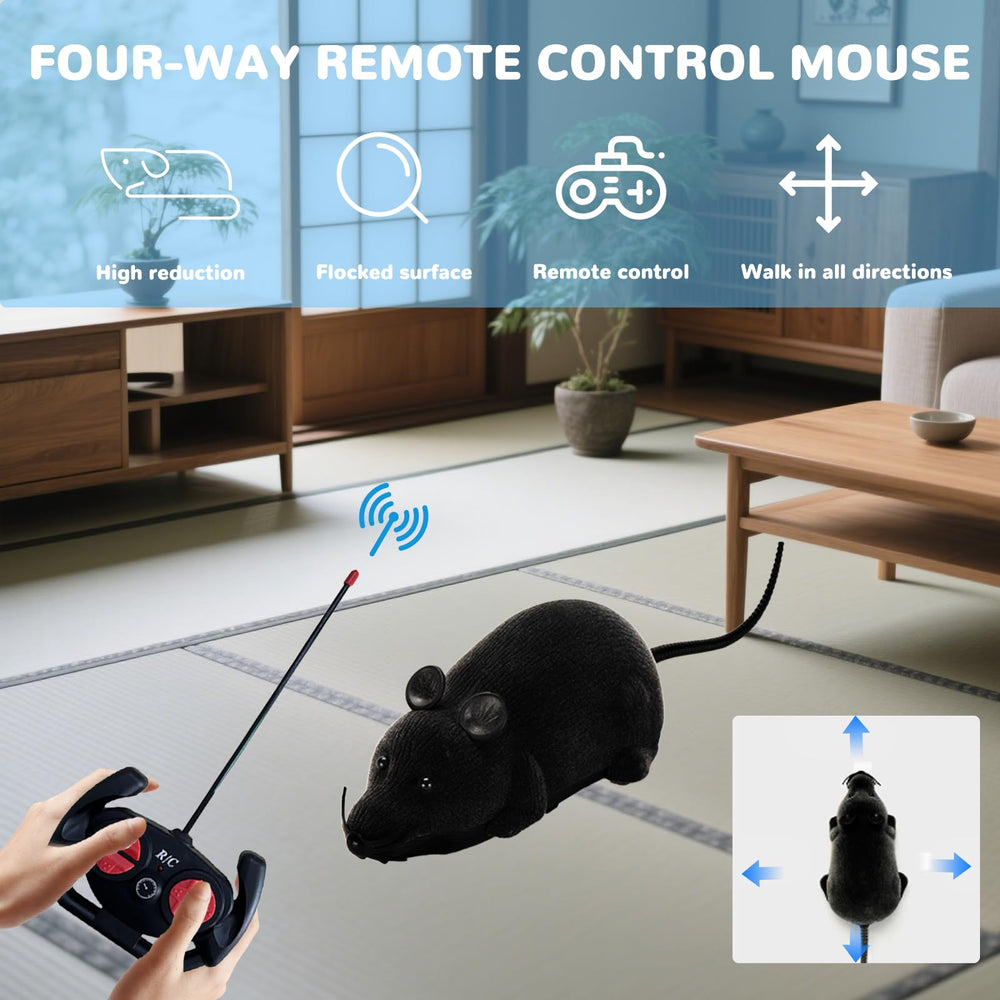 Pixibond remote-control rat toy flocking texture close-up highlighting lifelike appearance.