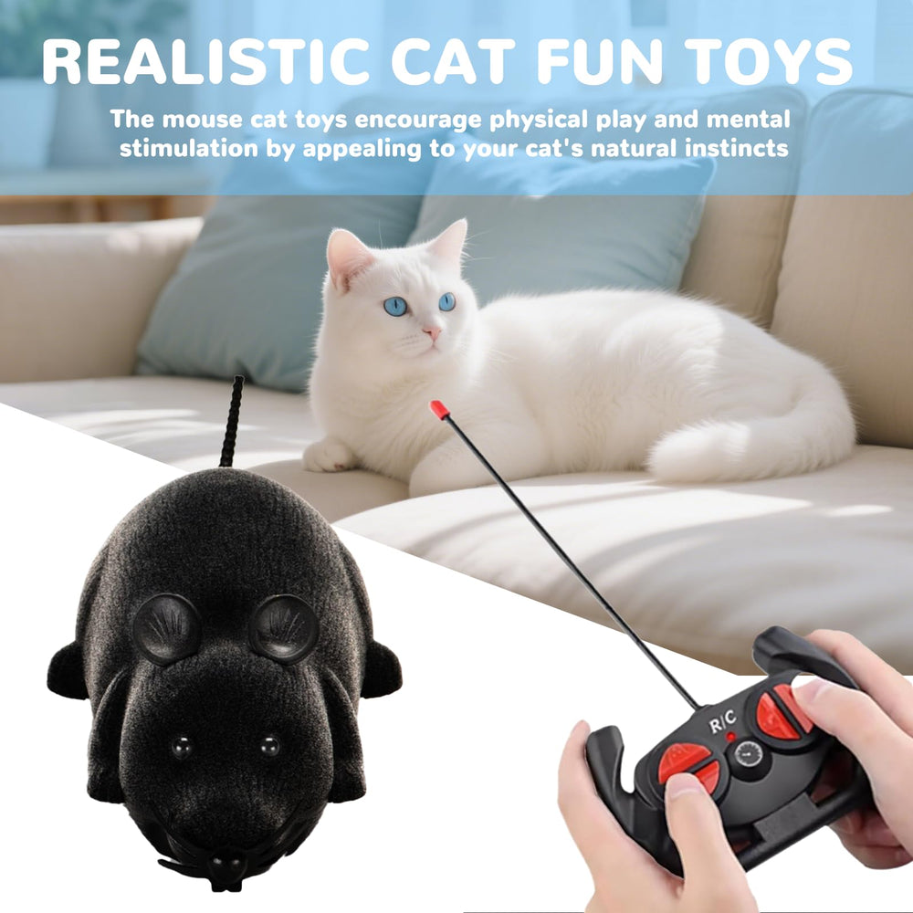 Pixibond remote-control rat toy side view showing compact design for easier chasing.