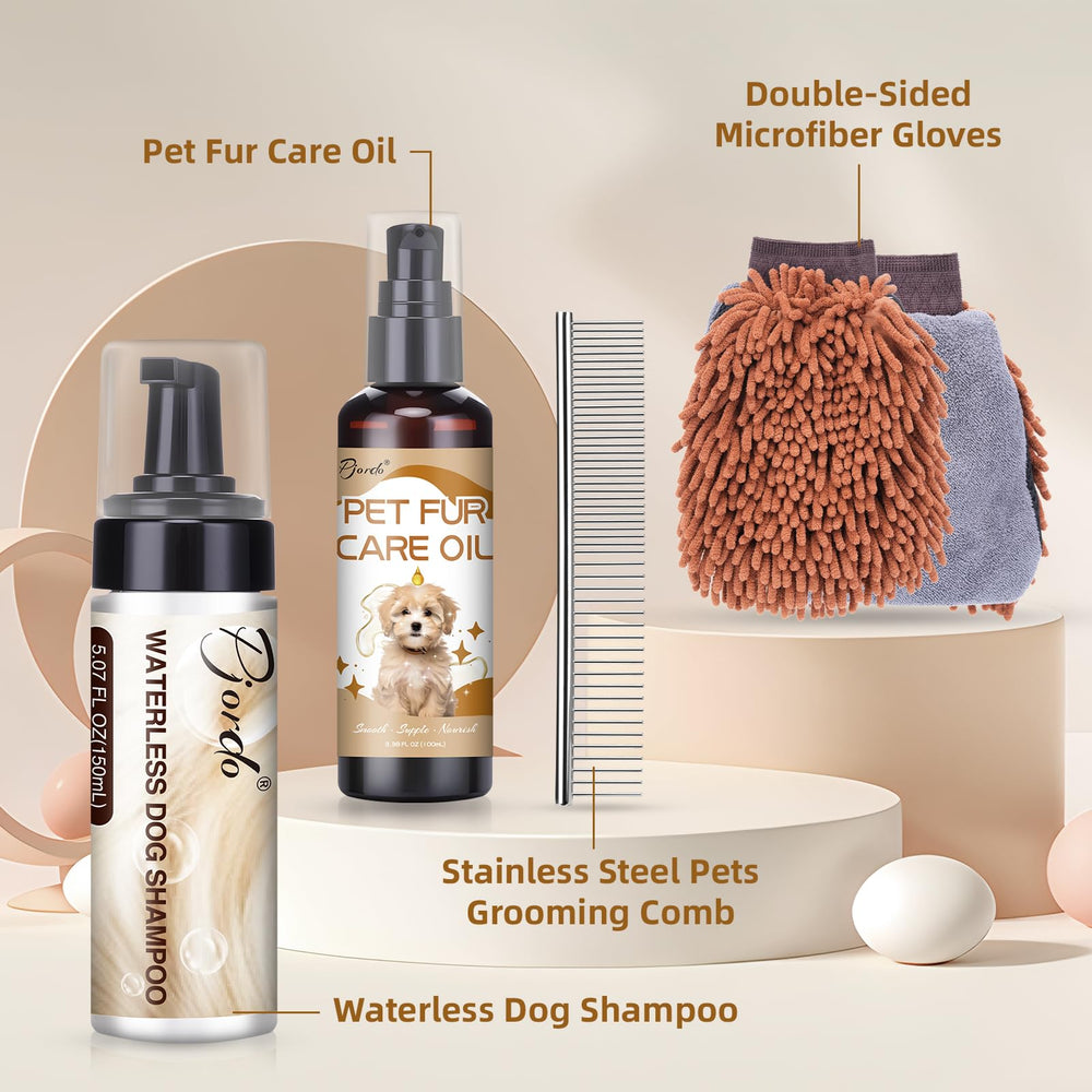 Dog after bath with soft, moisturized fur using Pjordo