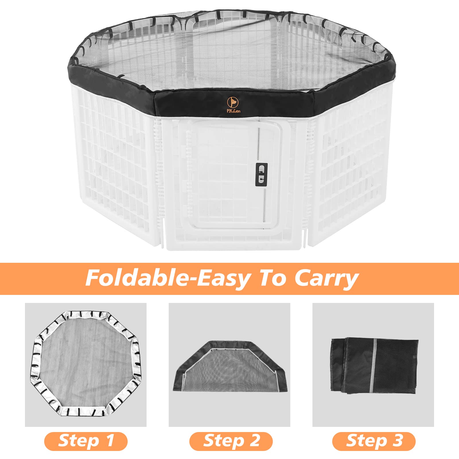 PJYuCien mesh top cover closeup reveals sturdy material and secure fit.