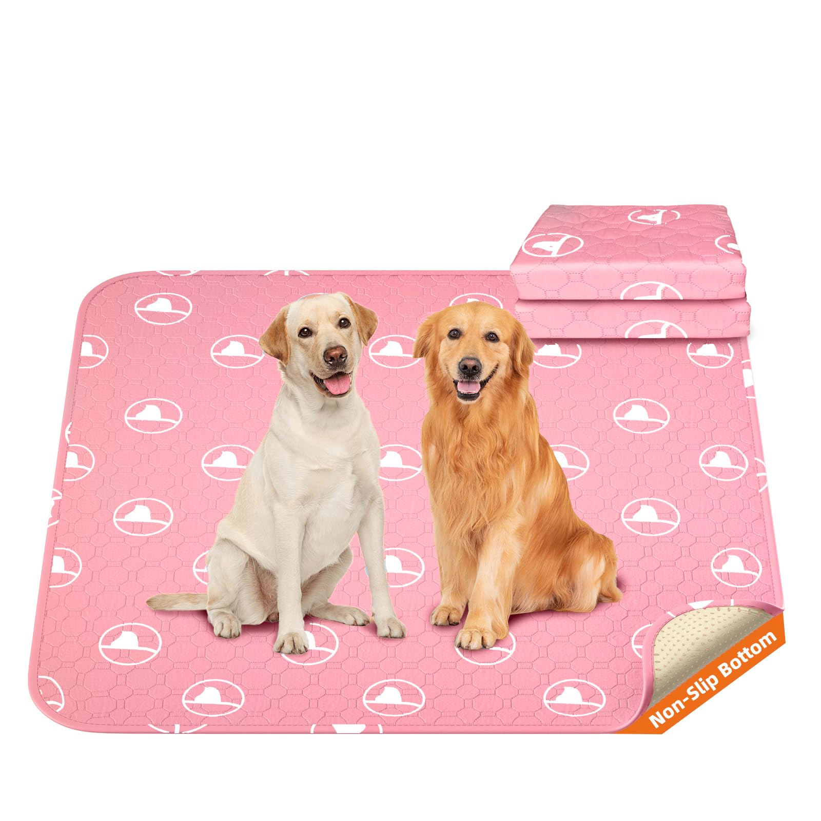 PJYuCien washable dog playpen mat 36x36 pink offers soft quilted comfort for crate training.