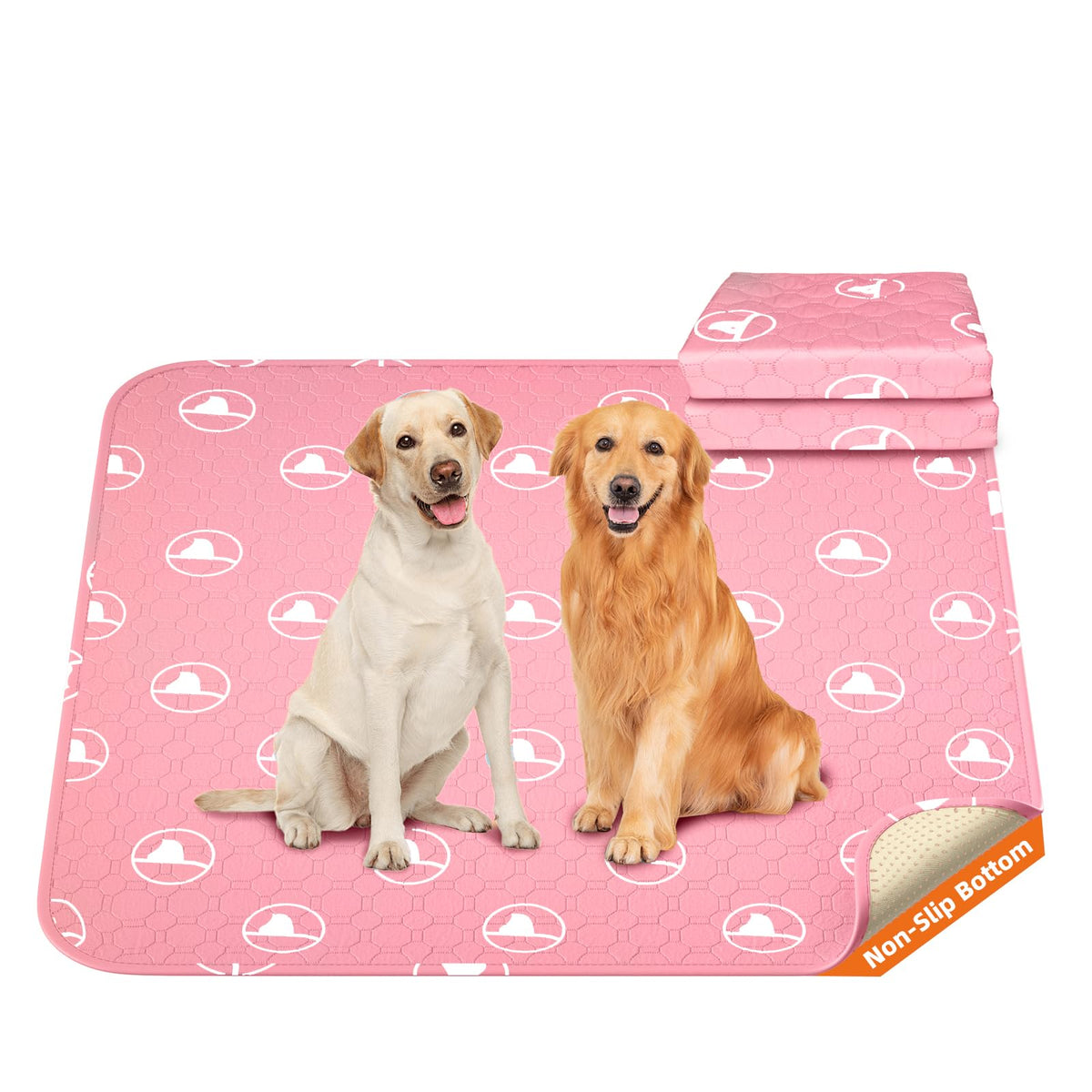PJYuCien washable dog playpen mat 36x36 pink offers soft quilted comfort for crate training.
