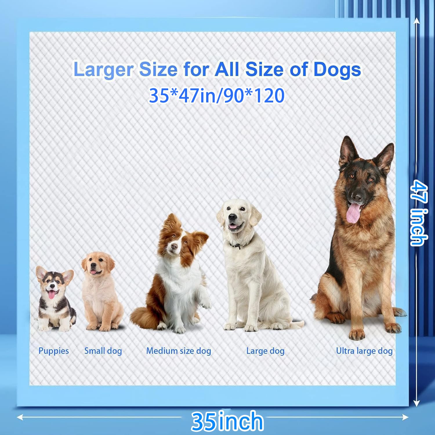 PJYRTOQ XXXXL Puppy Pee Pad six-layer absorbent core for strong containment