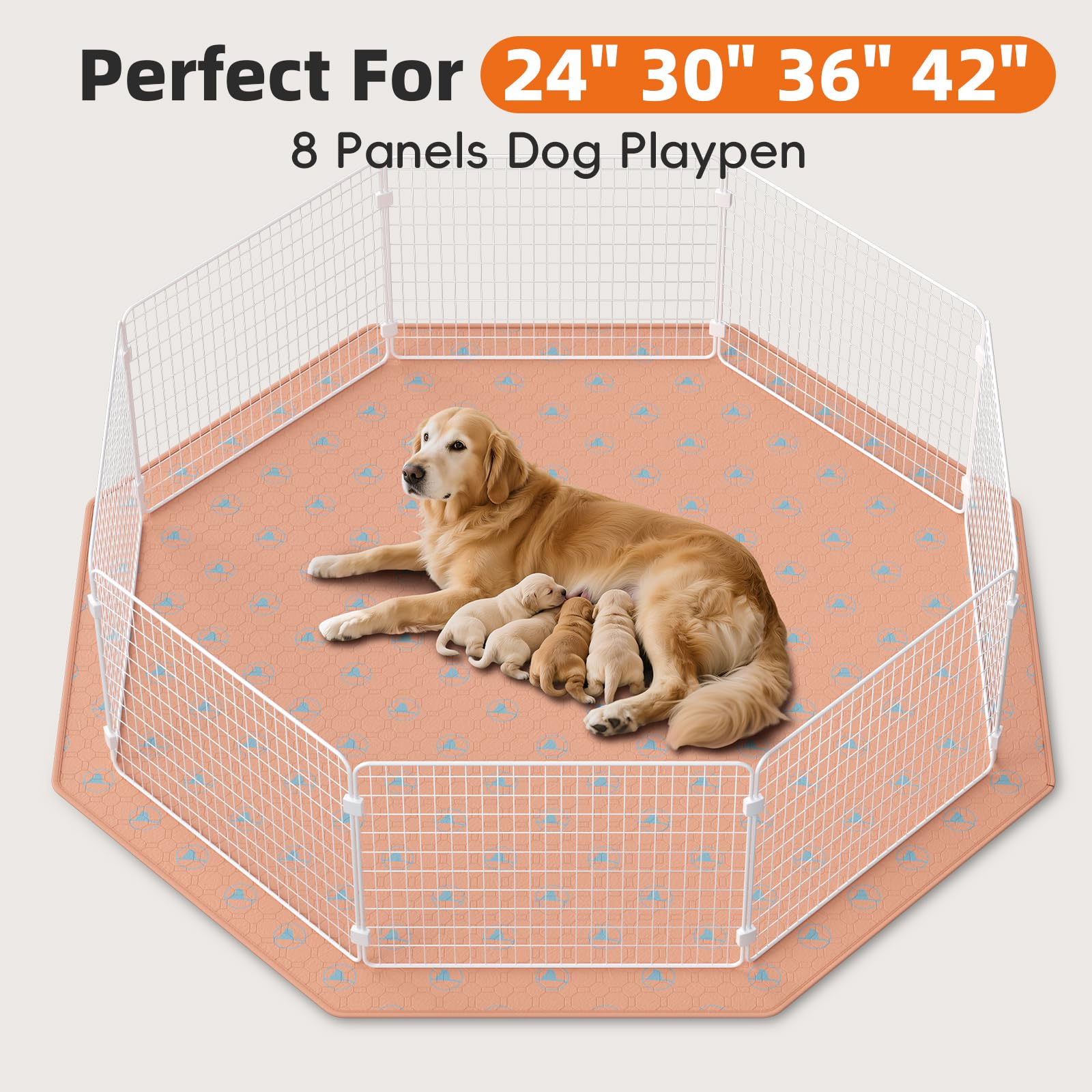 PJYuCien 8-panel playpen fit ensures secure placement and roomy movement.