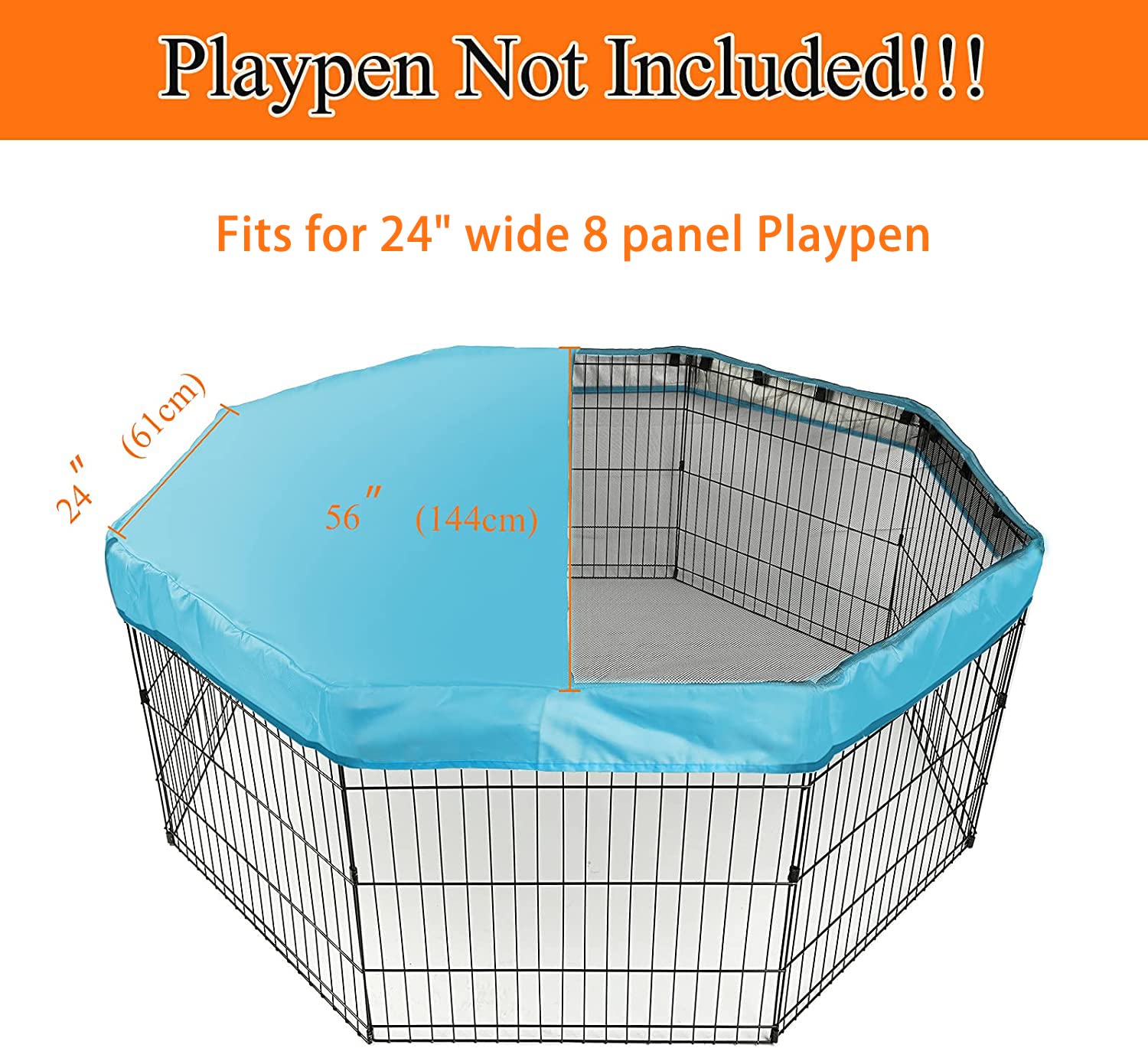 PJYuCien blue top cover on octagon playpen provides airflow and sun protection