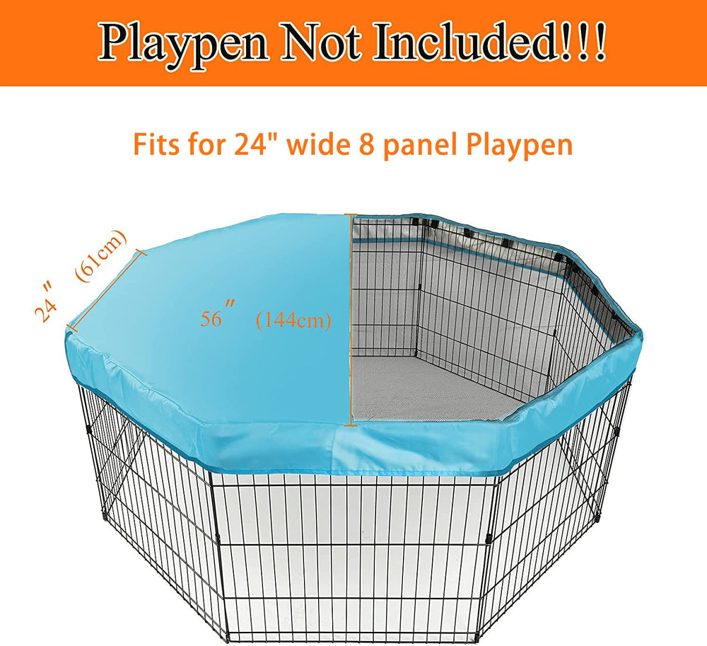 PJYuCien blue top cover on octagon playpen provides airflow and sun protection