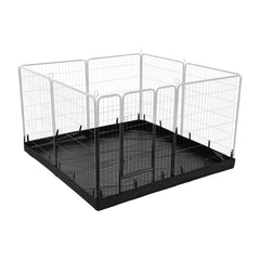 PJYuCien bottom pad demonstrates 32in 8-panel fit under a dog pen for clean floors.