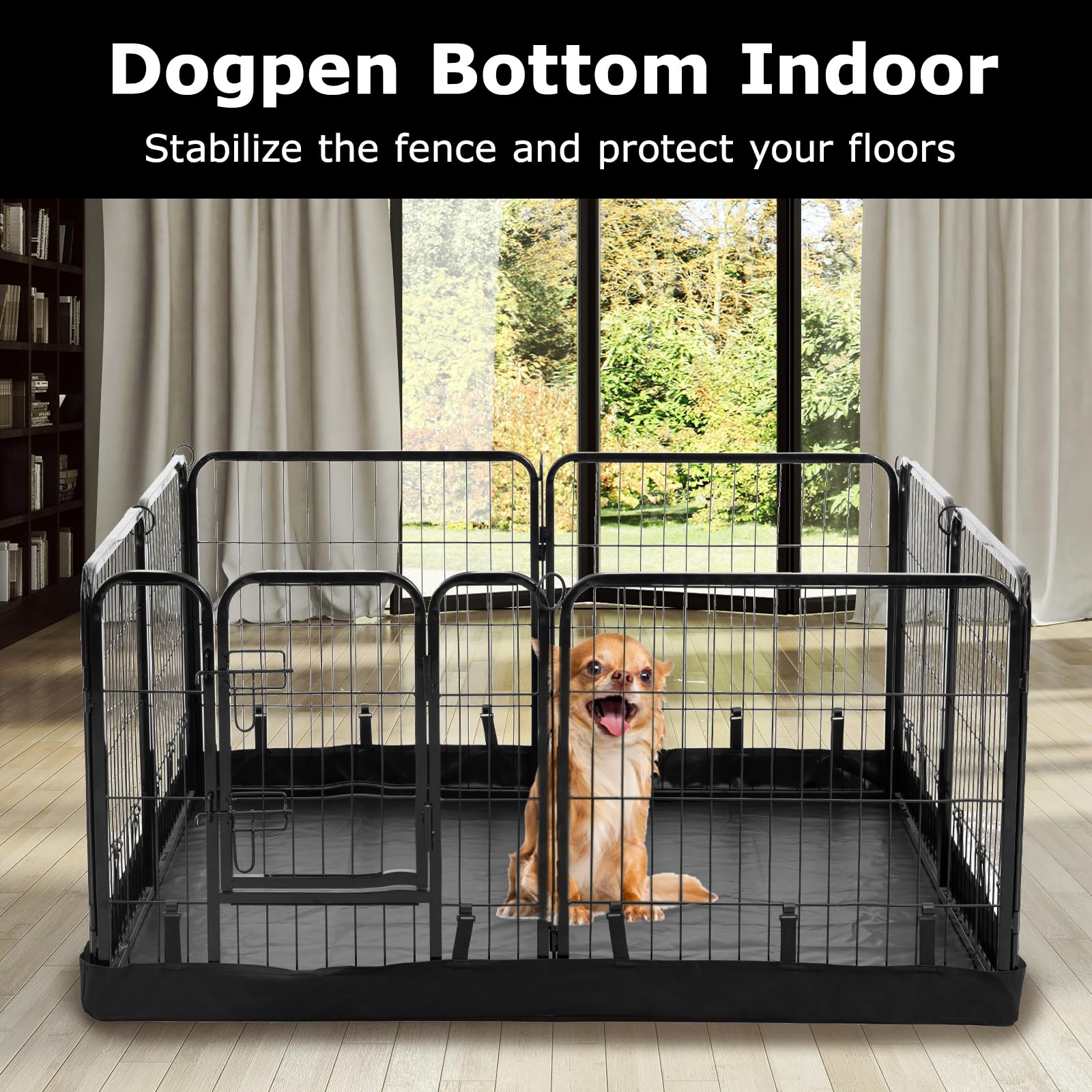 PJYuCien bottom pad protects floors and reduces mess under the playpen.
