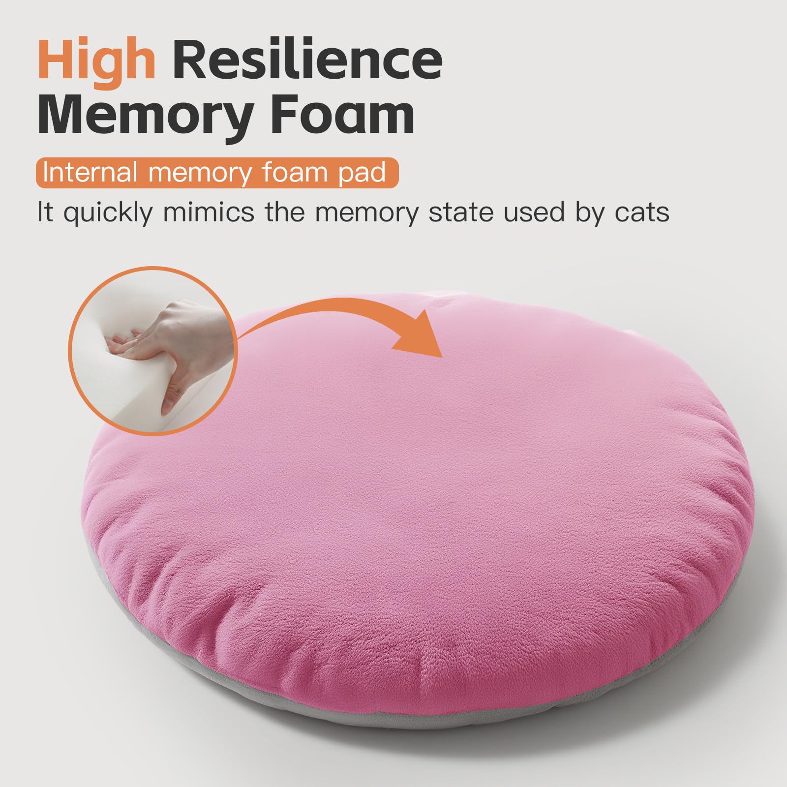 PJYuCien cat bed pink interior plush lining for warmth and comfort.