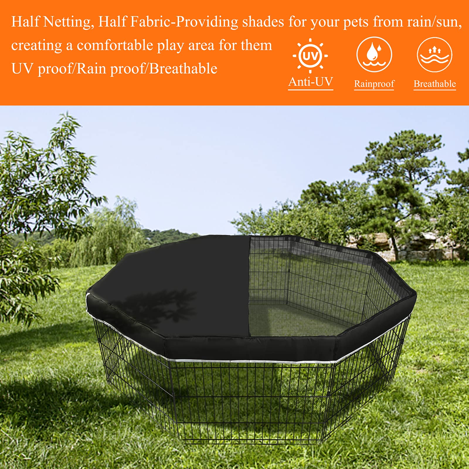 PJYuCien cover fits 24-inch octagon panels for secure enclosure.