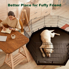 PJYuCien dog playpen shows 42-inch height for generous containment.