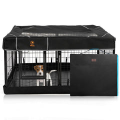 PJYuCien dog playpen eight-panel setup shows spacious play area for small dogs
