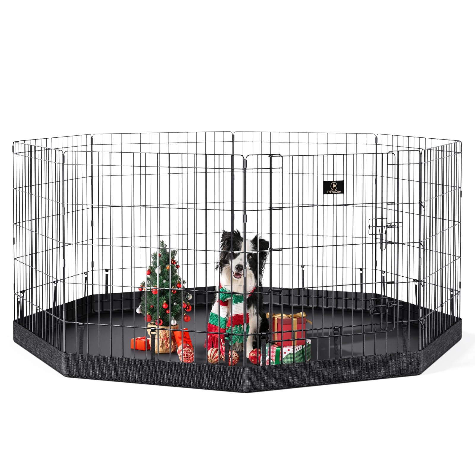 PJYuCien dog playpen assembly demonstrates tool-free quick setup