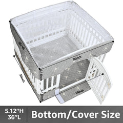 PJYuCien dog playpen bottom pad cover 36-inch back view shows stain-resistant, durable design.