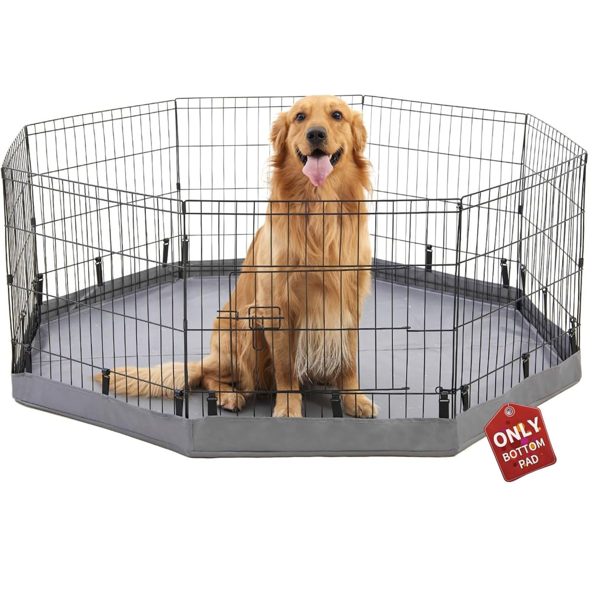 PJYuCien dog playpen bottom pad setup shows quick-fit installation and full floor protection.