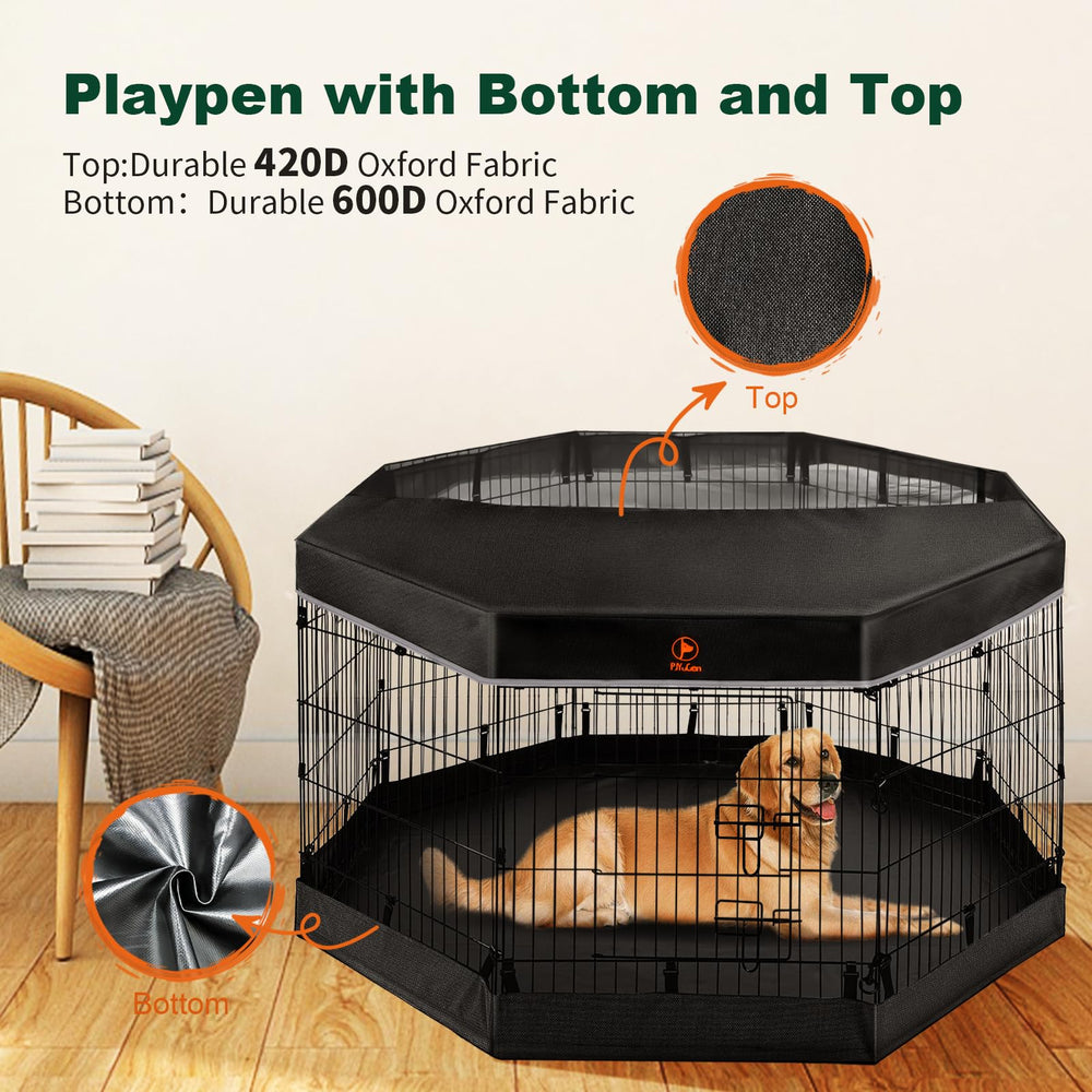 PJYuCien dog playpen bottom pad cushions the floor and reduces slipping.