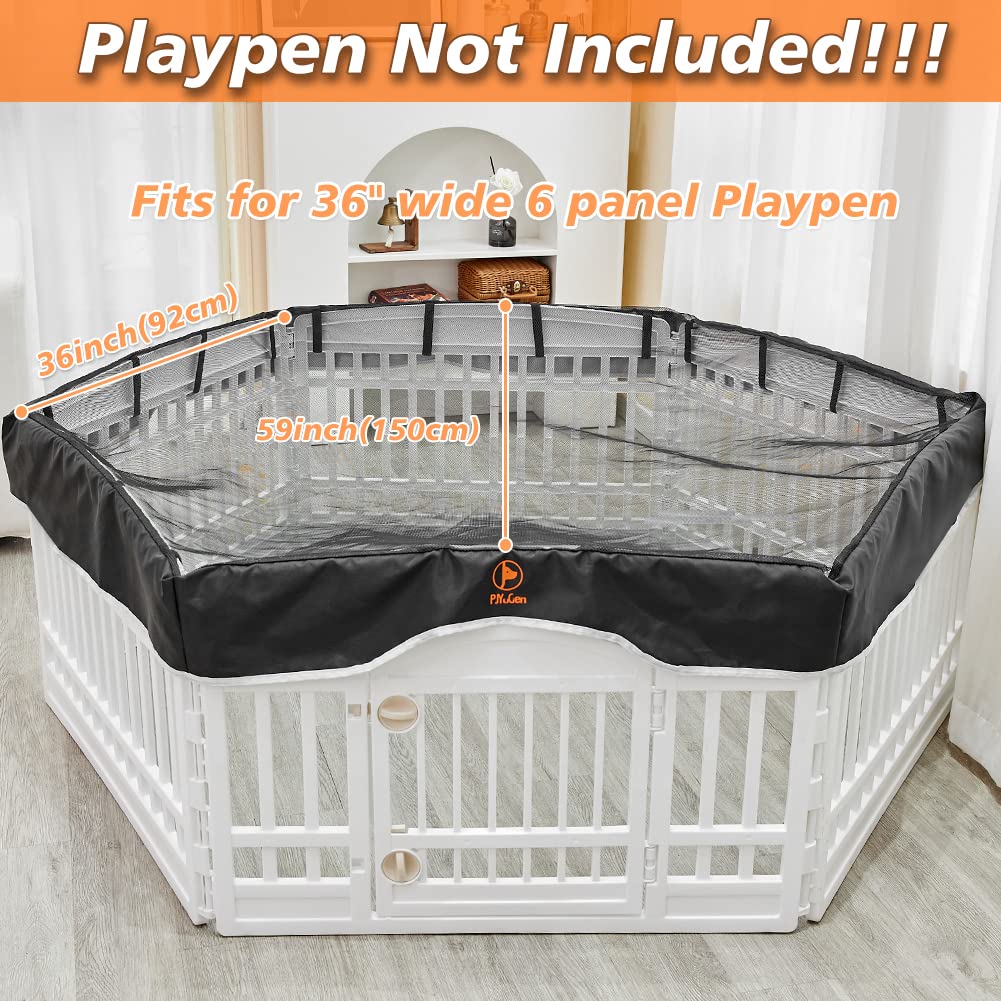 PJYuCien dog playpen cover mesh-top close-up highlighting ventilation and UV protection.