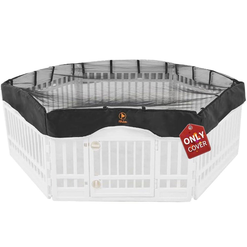 PJYuCien dog playpen cover top view for shade and airflow in outdoor spaces.