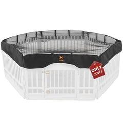 PJYuCien dog playpen cover top view for shade and airflow in outdoor spaces.