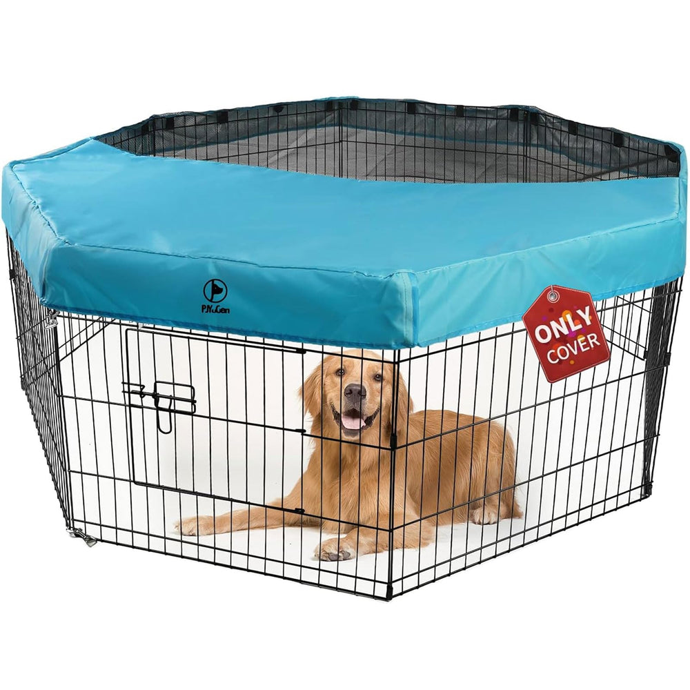PJYuCien dog playpen mesh top cover fits 24-inch octagon for breathable shade