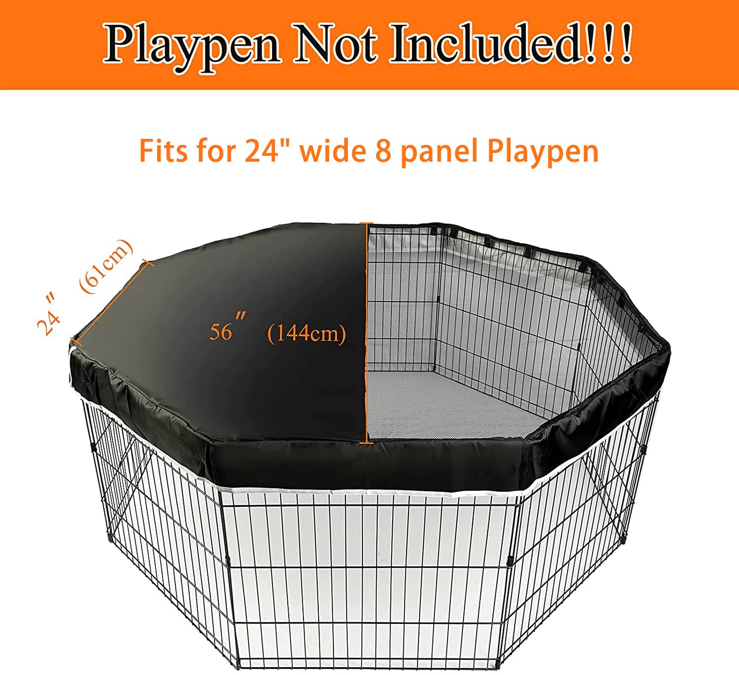 PJYuCien dog playpen mesh top cover with adhesive tape connections enables quick setup.