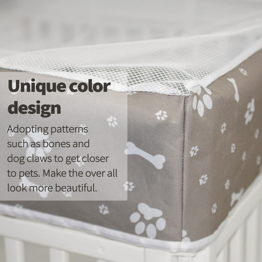 PJYuCien dog playpen mesh top cover airflow keeps environment fresh.