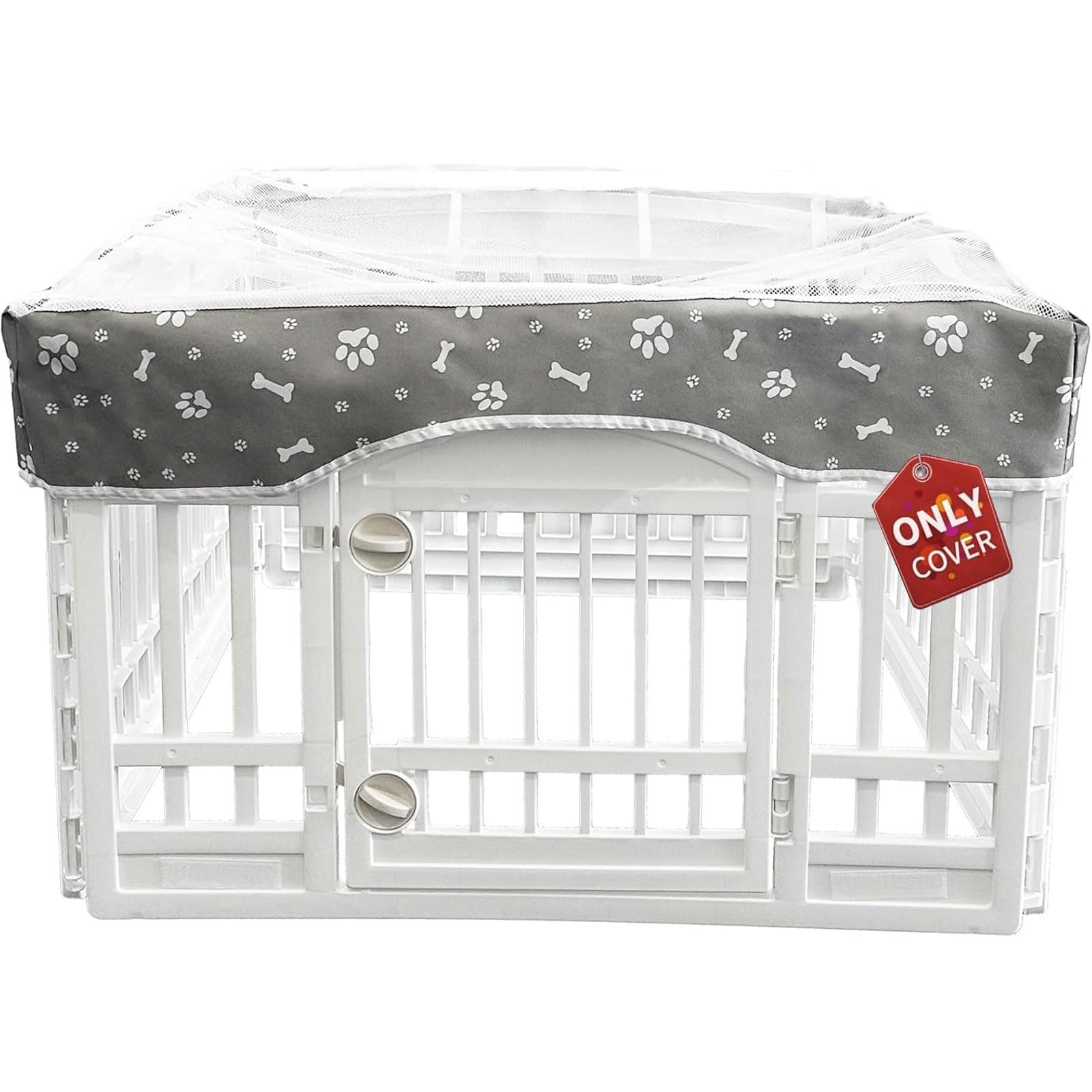 PJYuCien dog playpen mesh top cover assembly enables quick setup and secure fit.