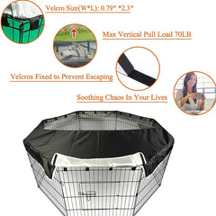 PJYuCien dog playpen mesh top cover black mesh shields sun while maintaining airflow.