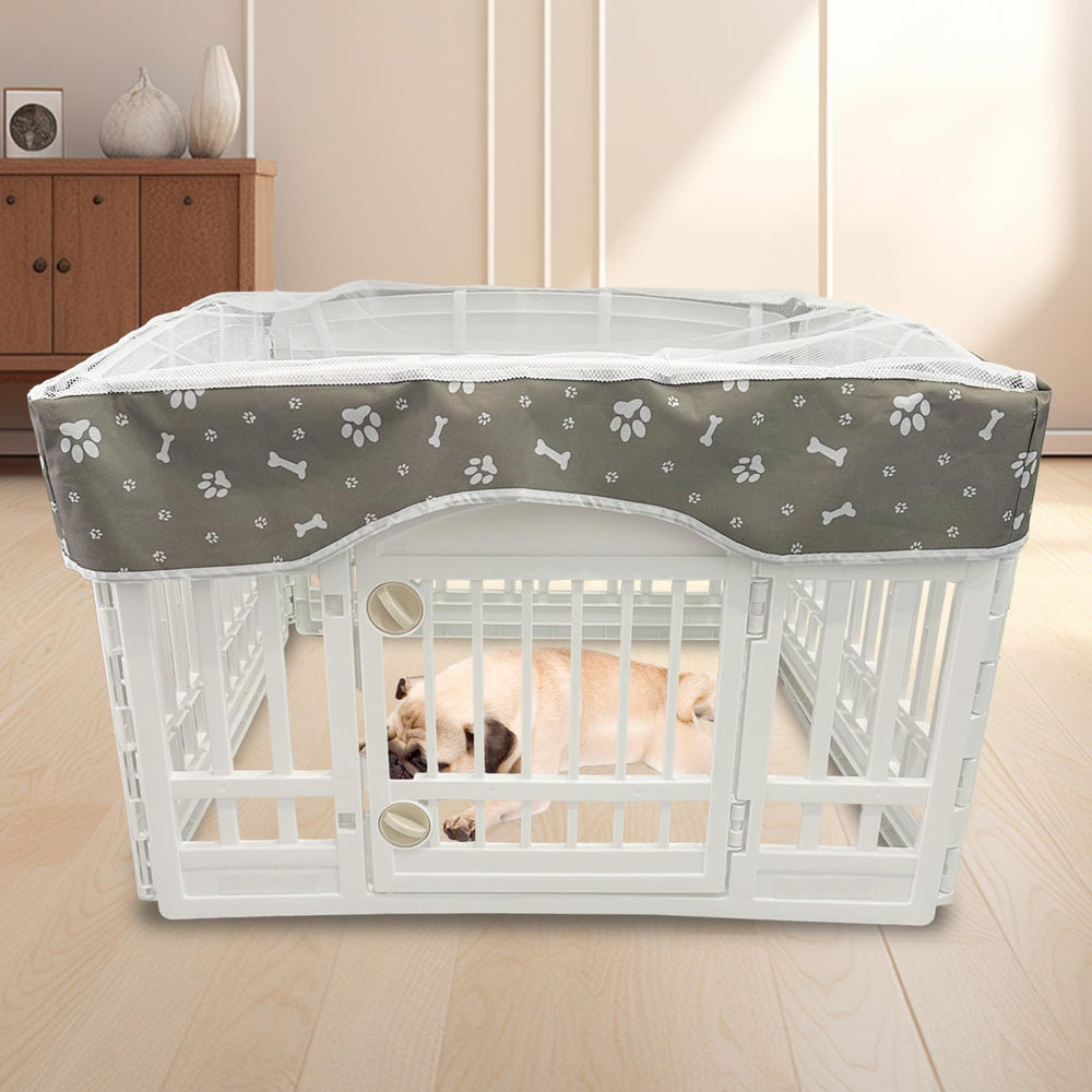 PJYuCien dog playpen mesh top cover easy-clean design.