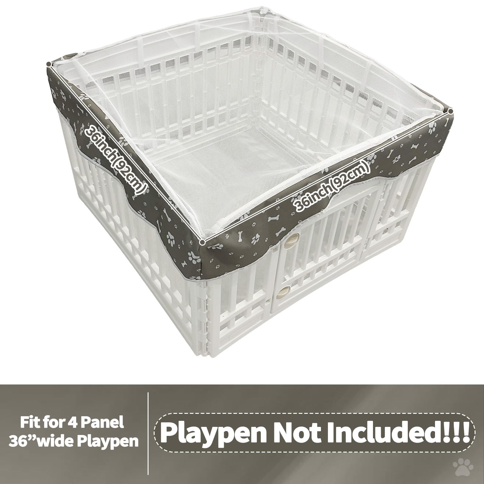 PJYuCien dog playpen mesh top cover UV shield protects pets from sun.