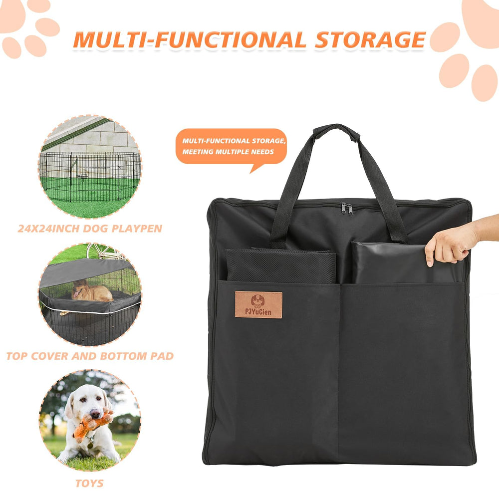 PJYuCien dog playpen storage bag with sturdy handles for easy carrying.