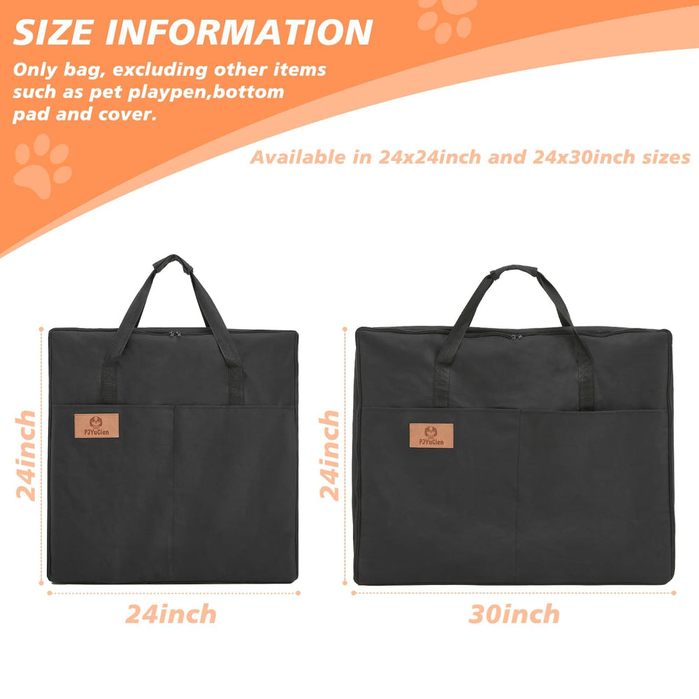 PJYuCien dog playpen storage bag open zipper for quick access during travel.