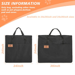 PJYuCien dog playpen storage bag open zipper for quick access during travel.