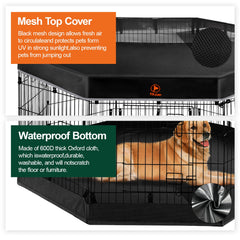 PJYuCien foldable dog pen for quick setup without tools