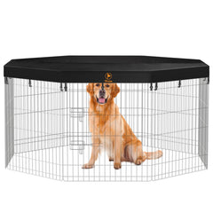 PJYuCien mesh top cover octagonal fit provides secure pet play space.