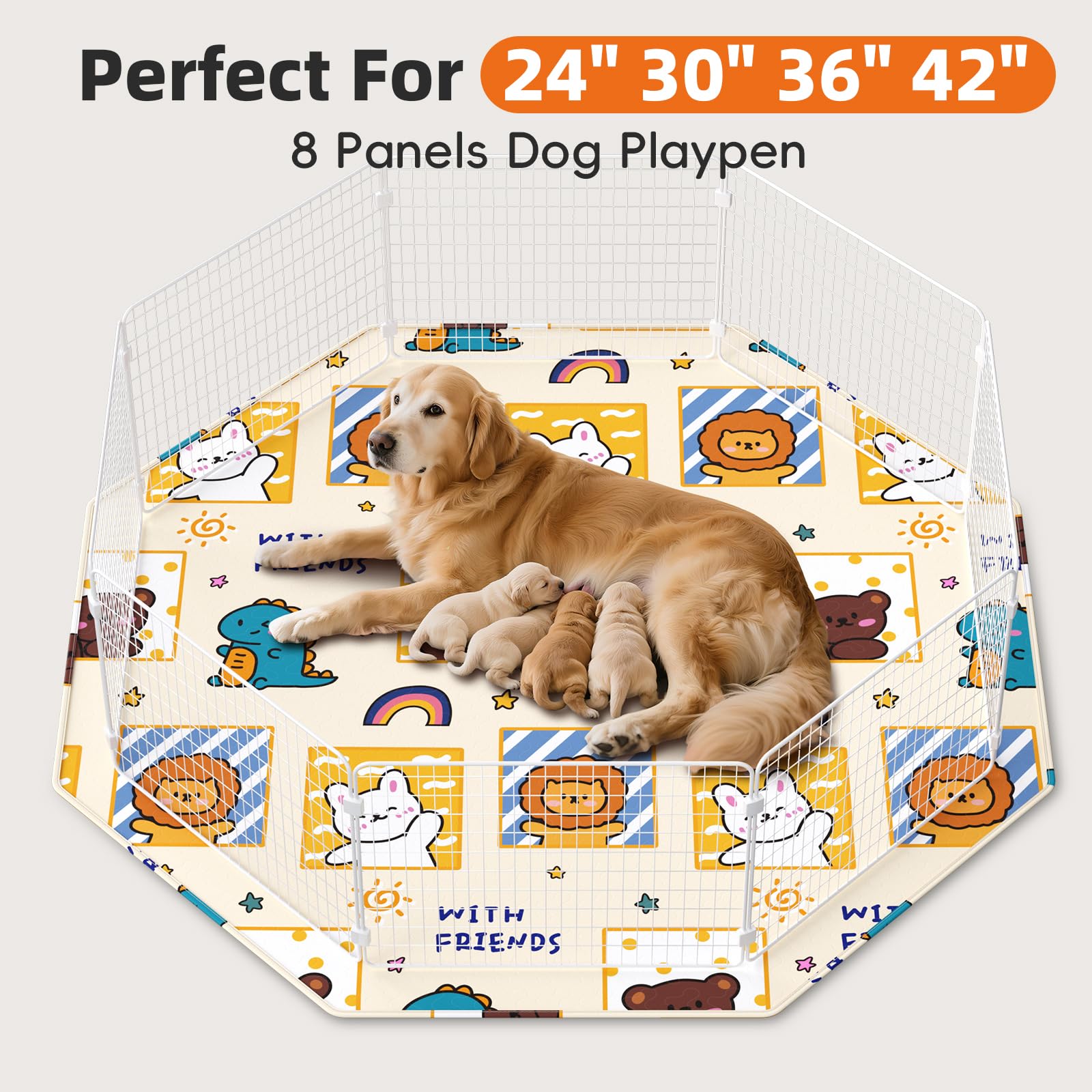 PJYuCien washable pee pad fits 8-panel playpens for puppy freedom