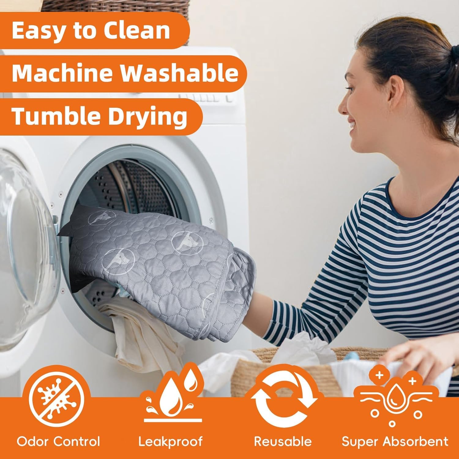 PJYuCien washable pee pad multi-scene protection suitable for training, car rides, and more.