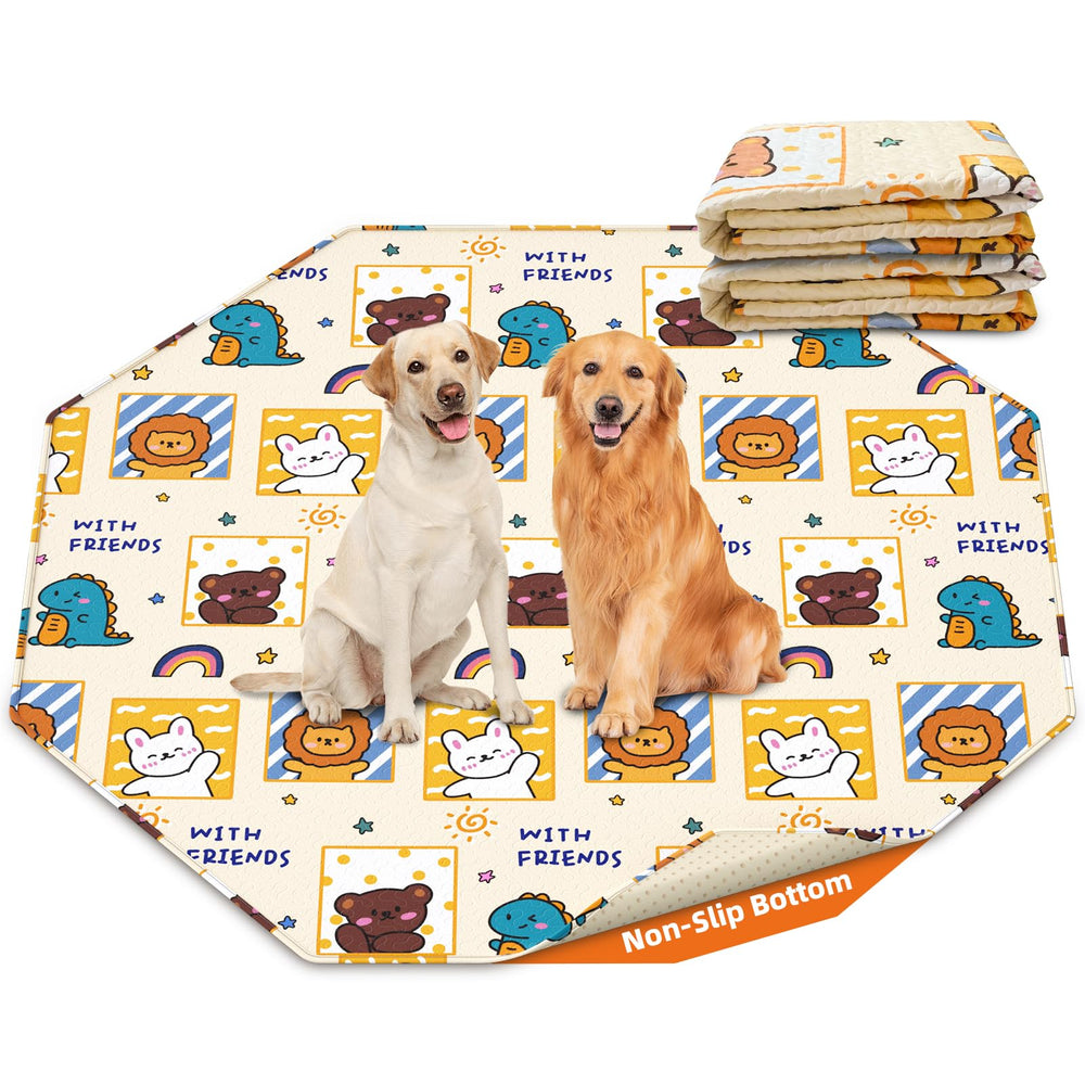 PJYuCien washable pee pad pack 2 front view demonstrates full-coverage protection for training