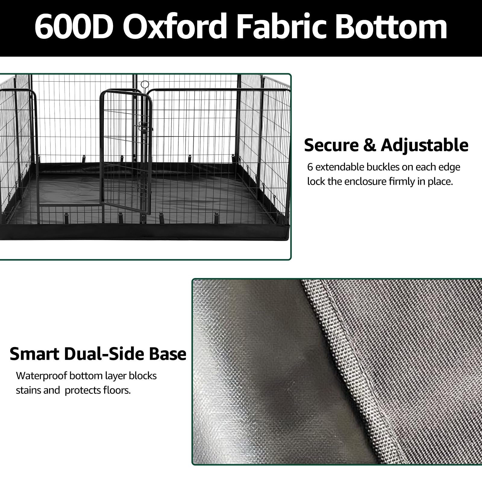 PJYuCien bottom pad with six hooks secures panels and protects floors