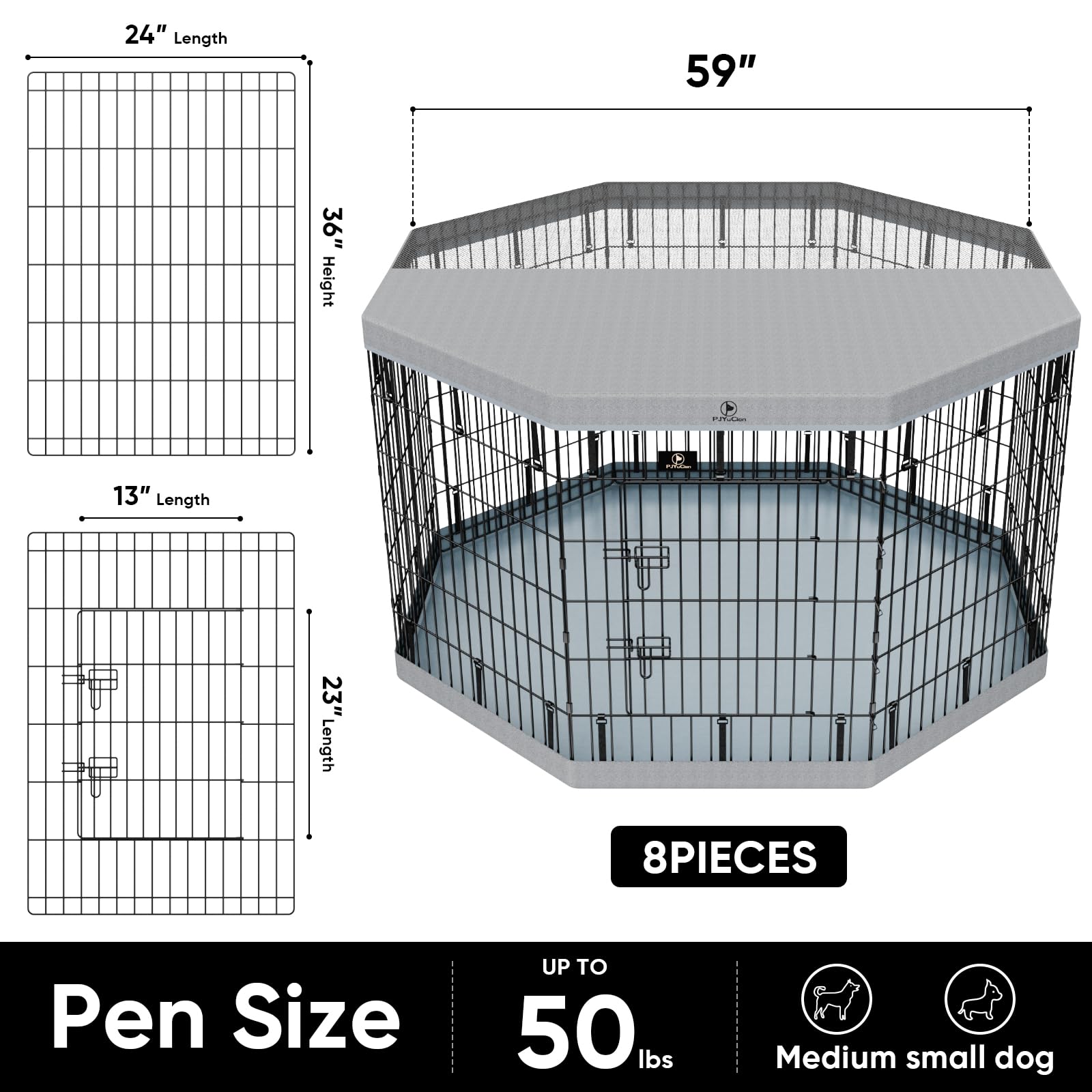 PJYuCien dog playpen bottom pad 600D Oxford stabilizes and protects flooring