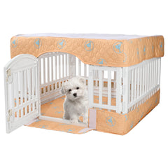 PJYuCien dog playpen bottom pad assembly shows stable 36-inch setup for safe play.