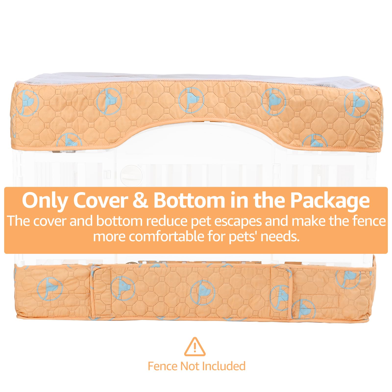 PJYuCien dog playpen-adhesive-tape-point highlights secure installation for a snug enclosure.