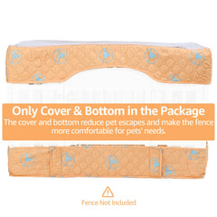 PJYuCien dog playpen-adhesive-tape-point highlights secure installation for a snug enclosure.