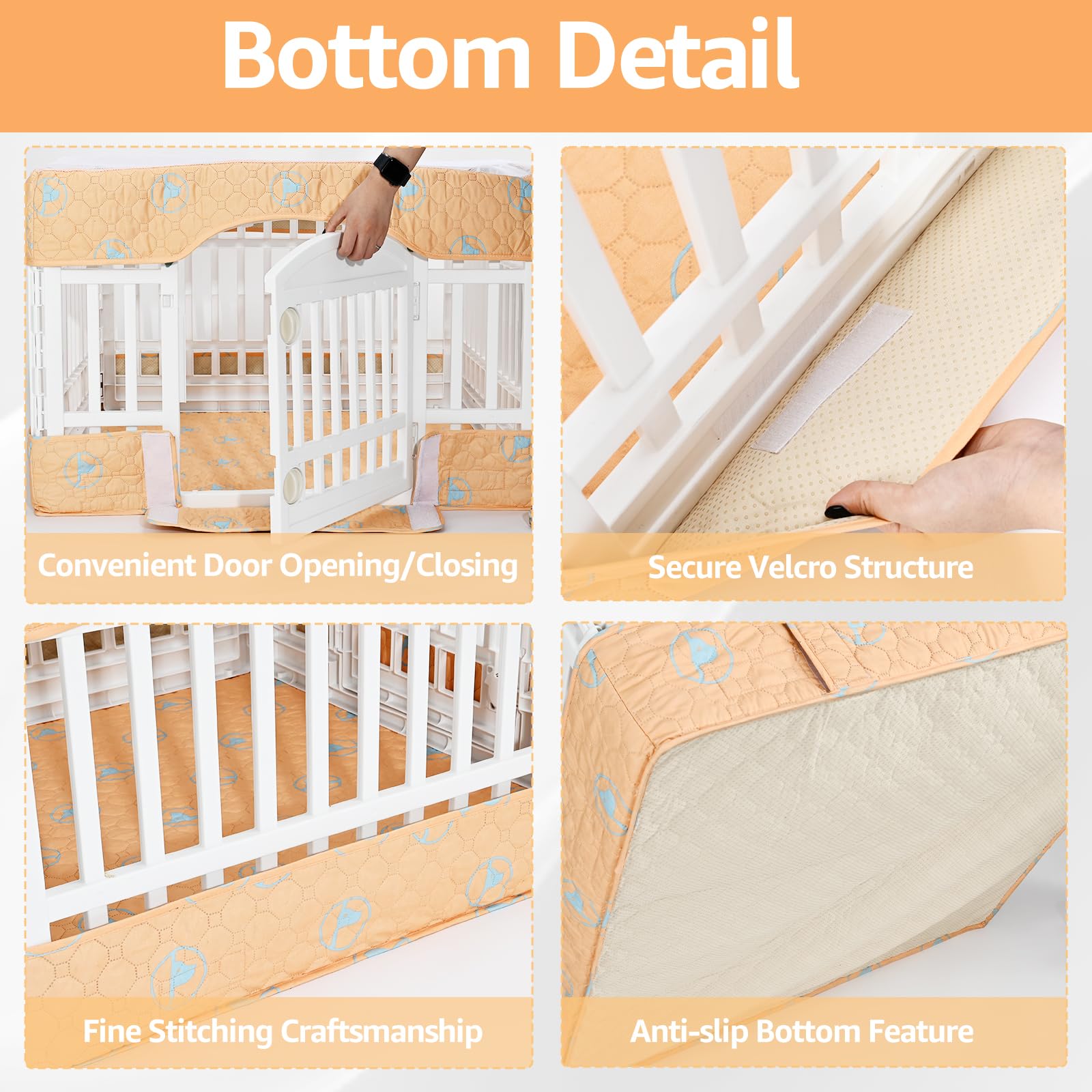 PJYuCien dog playpen-breathable-mesh-top delivers airflow and sun protection for outdoor use.