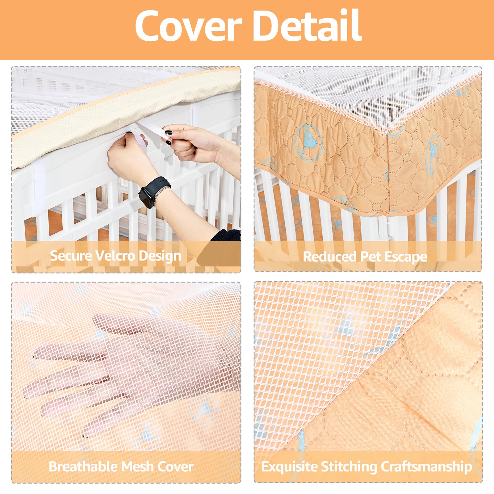 PJYuCien dog playpen-4-layer-protection combines comfort, waterproofing, and absorbency in one mat.