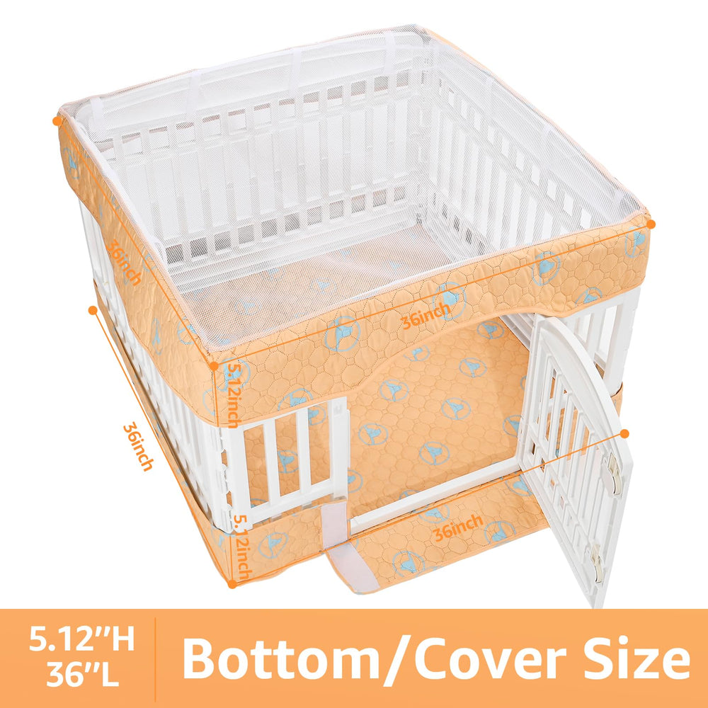 PJYuCien dog playpen-velcro-attachment demonstrates quick, tool-free setup for stable fencing.