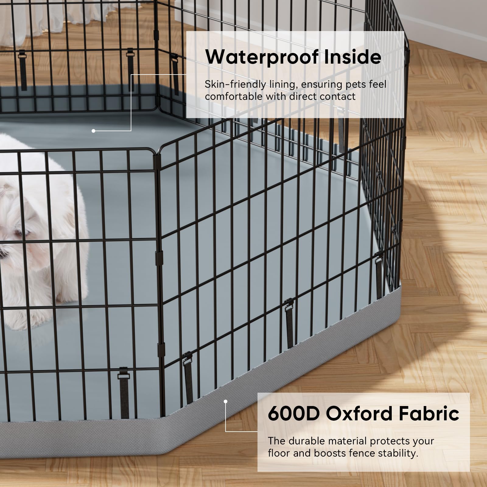 PJYuCien dog playpen double-coated rust-resistant frame durability