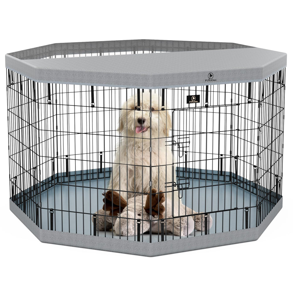 PJYuCien dog playpen foldable setup for quick indoor assembly