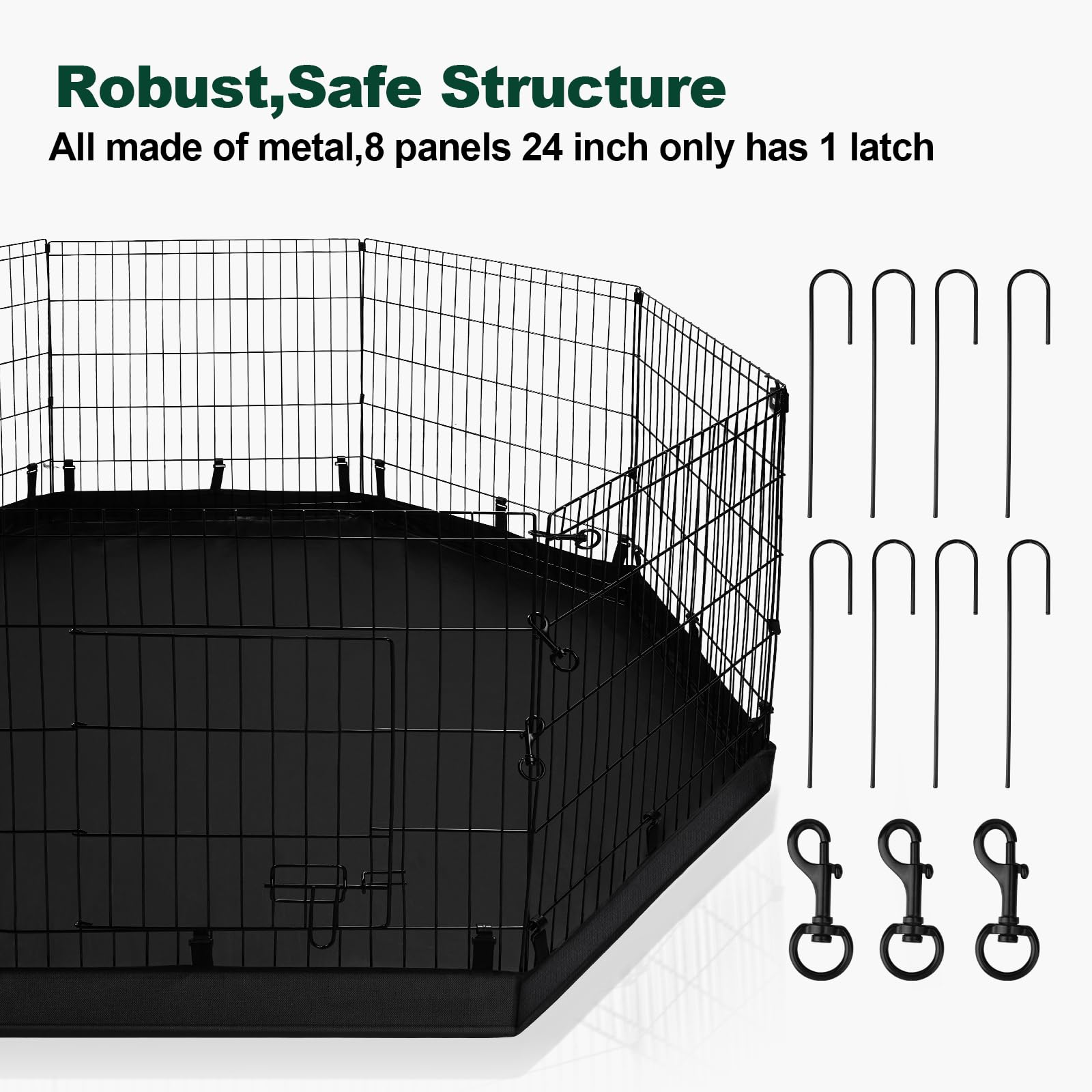 PJYuCien dog playpen indoor layout in rectangular shape.